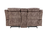 Zubaida - Two Tone Velvet Recliner Loveseat With USB Port Console