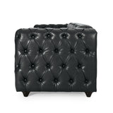 Modern PU Leather Sofa - Black