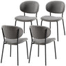 Boucle Dining Chairs, Dining Chairs With Metal Legs For Dining Room, Kitchen, Living Room