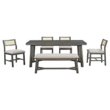 TREXM 6-piece Farmhouse Style Dining Set (Gray)