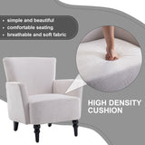 Armchair Modern Accent Sofa Chair With Linen Surface, Leisure Chair With Solid Wood Feet For Living Room Bedroom Studio