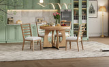 TREXM 5-Piece Dining Set With Table, 16-inch Leaf and 4 Upholstered Chairs (Natural)