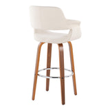 Vintage Flair - Mid Century Modern Fixed Height Barstool With Swivel & Round Footrest (Set of 2)