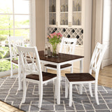 5-Piece Dining Set - White+Cherry