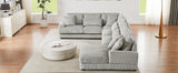 129" Oversized U-shaped Sofa Sectional in Soft Corduroy with a Chaise Lounge , Grey