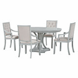 TREXM Retro 5-piece Dining Set with One Leaf (ANTIQUE GRAY OAK)