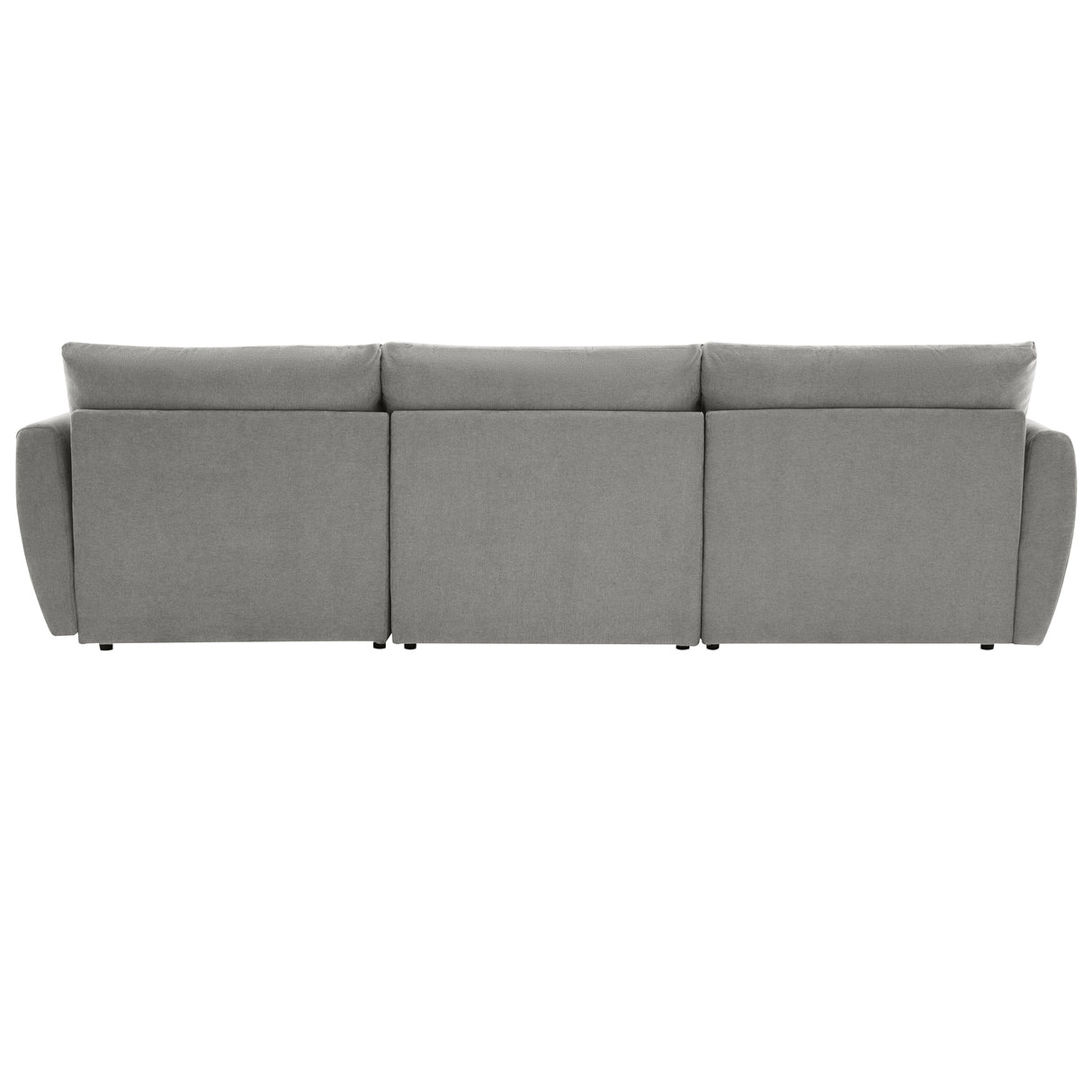 113.3" Modular Sectional Sofa with Ottoman, USB and USB-C Ports, Gray