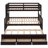 Twin Over Full Bunk Bed With Twin Size Trundle, Separable Bunk Bed With Drawers For Bedroom