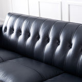 Mid-Century Tufted Leather Sofa