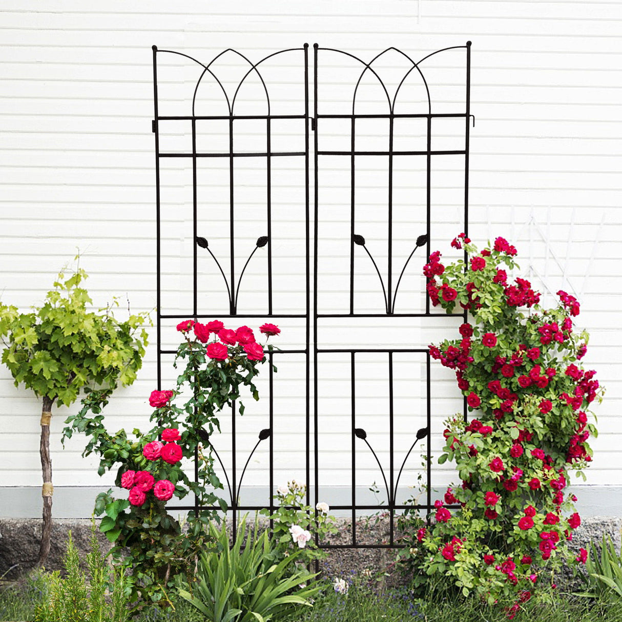 Metal Garden Trellis Rustproof For Climbing Plants Outdoor Flower Support