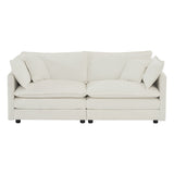 Chenille 2 Piece Living Room Set - White