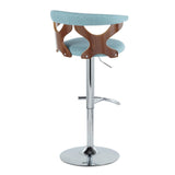 Gardenia - Mid Century Modern Adjustable Barstool With Swivel With Rounded T Footrest (Set of 2)