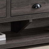 Modern TV Stand With Three Drawers & Open Shelf Stylish Storage Solution For Media Accessories - Distressed Gray