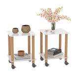 Side Table, 2 Tier Space End Table, Modern Night Stand, Sofa Table, Side Table With Storage Shelve