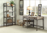 Gorden - Weathered Antique Metal Writing Desk - Oak