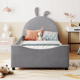 Upholstered Daybed With Rabbit Ear Shaped Headboard