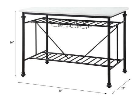 Mera - Marble Top Kitchen Island - Gray / Marble