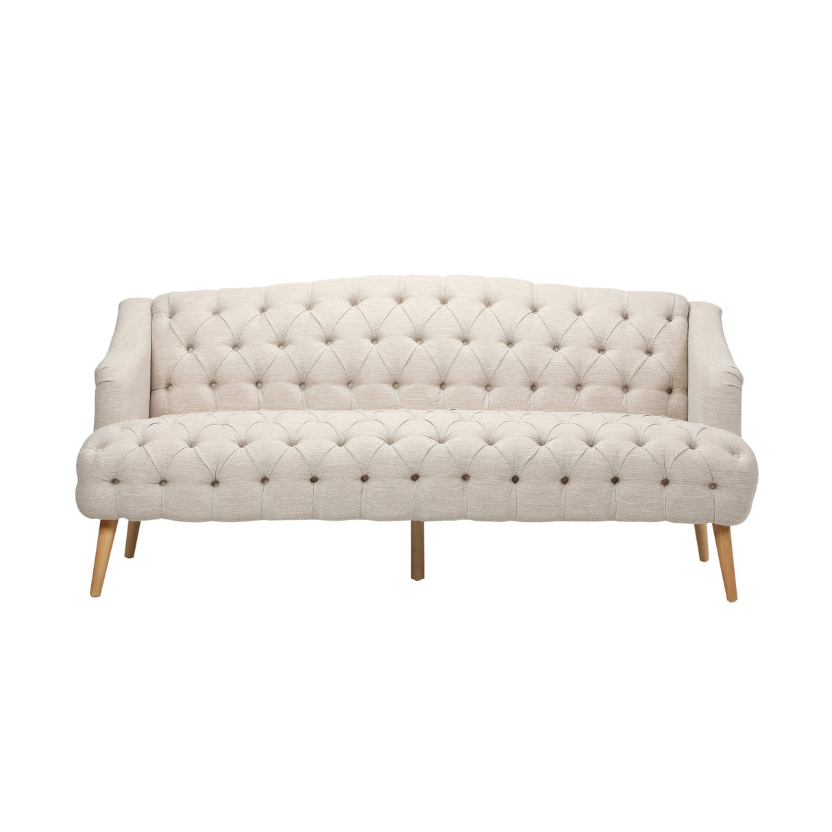 Sturdy Velvet Sofa - Beige