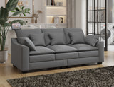 2 Piece Living Room Set Including Sofa and Love seat with Pillows - Grey