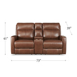 Vienna - Reclining Loveseat With Console - Brown