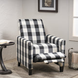 Wide Manual Club Recliner - Black / White