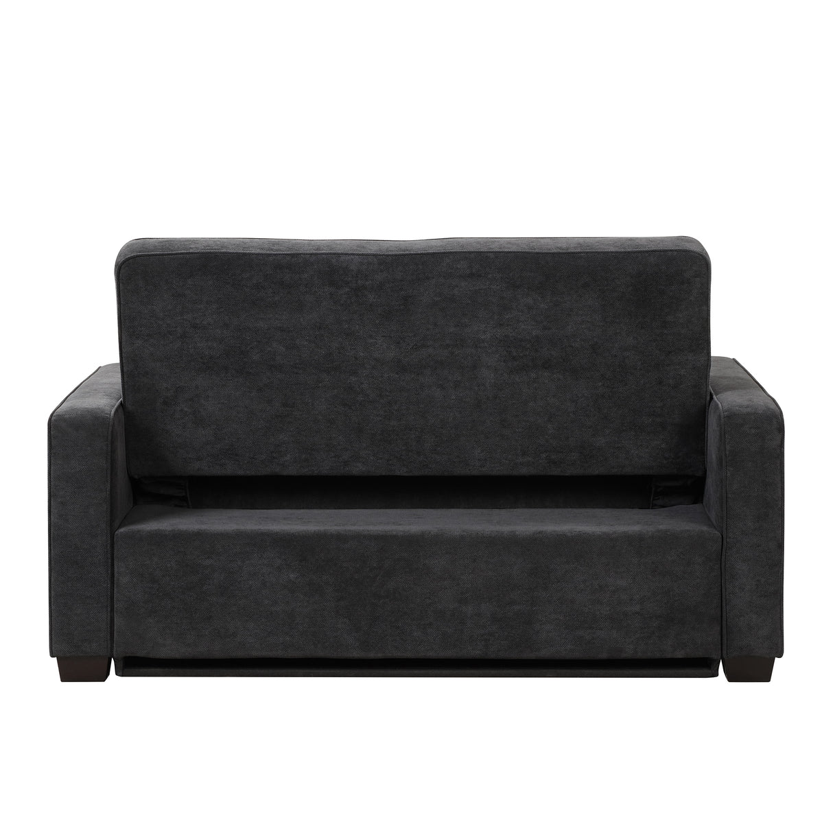 66.5" Upholstered Loveseat With Pull Out Bed, Two Throw Pillows, Dual USB Charging Port and Adjustable Backrest - Black