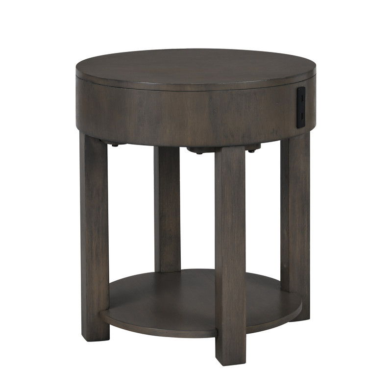 Jonah - 20" MDF Side Table With USB Ports - Light Brown