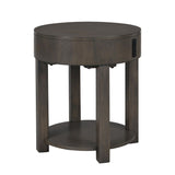 Jonah - 20" MDF Side Table With USB Ports - Light Brown