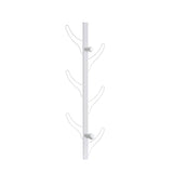 Vertical Eight Hook Coat Rack Wall Mount - Silver