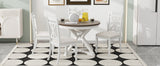 TREXM 5-Piece Dining Set with Butterfly Leaf and 4 Upholstered Chairs (Brown+Antique White)