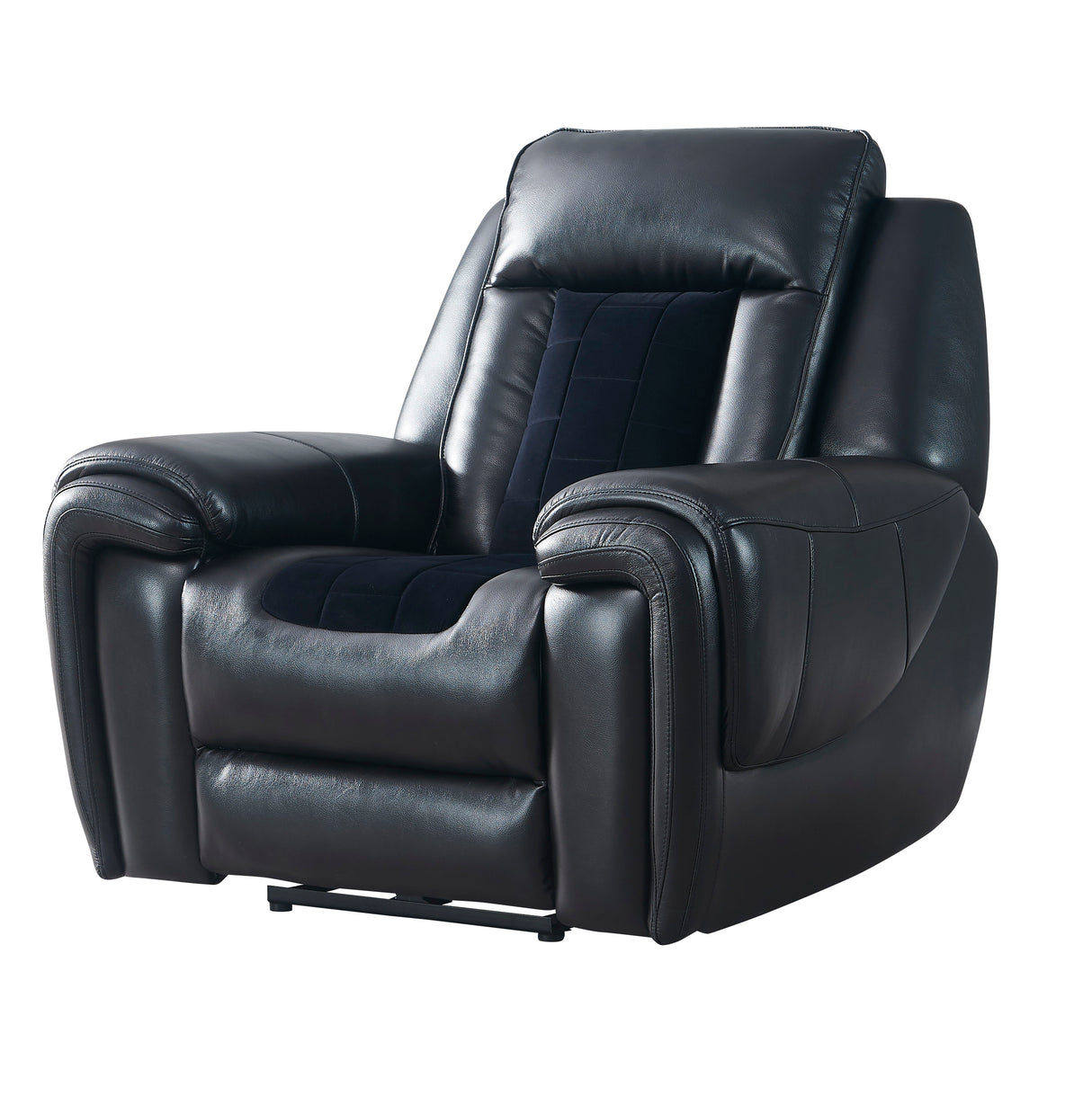 Clark - Blanche / Velvet Power Recliner With LED - Black