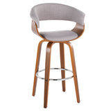 Vintage Mod - Mid Century Modern Fixed Height Barstool With Swivel With Round Footrest (Set of 2)