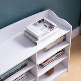 Shoe Storage Bench, Nine Storage Shelves, Entryway Organizer - White