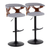 Gardenia - Contemporary Adjustable Barstool, Swivel With Rounded T Footrest (Set of 2)