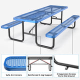 Expanded Metal Rectangular Picnic Table