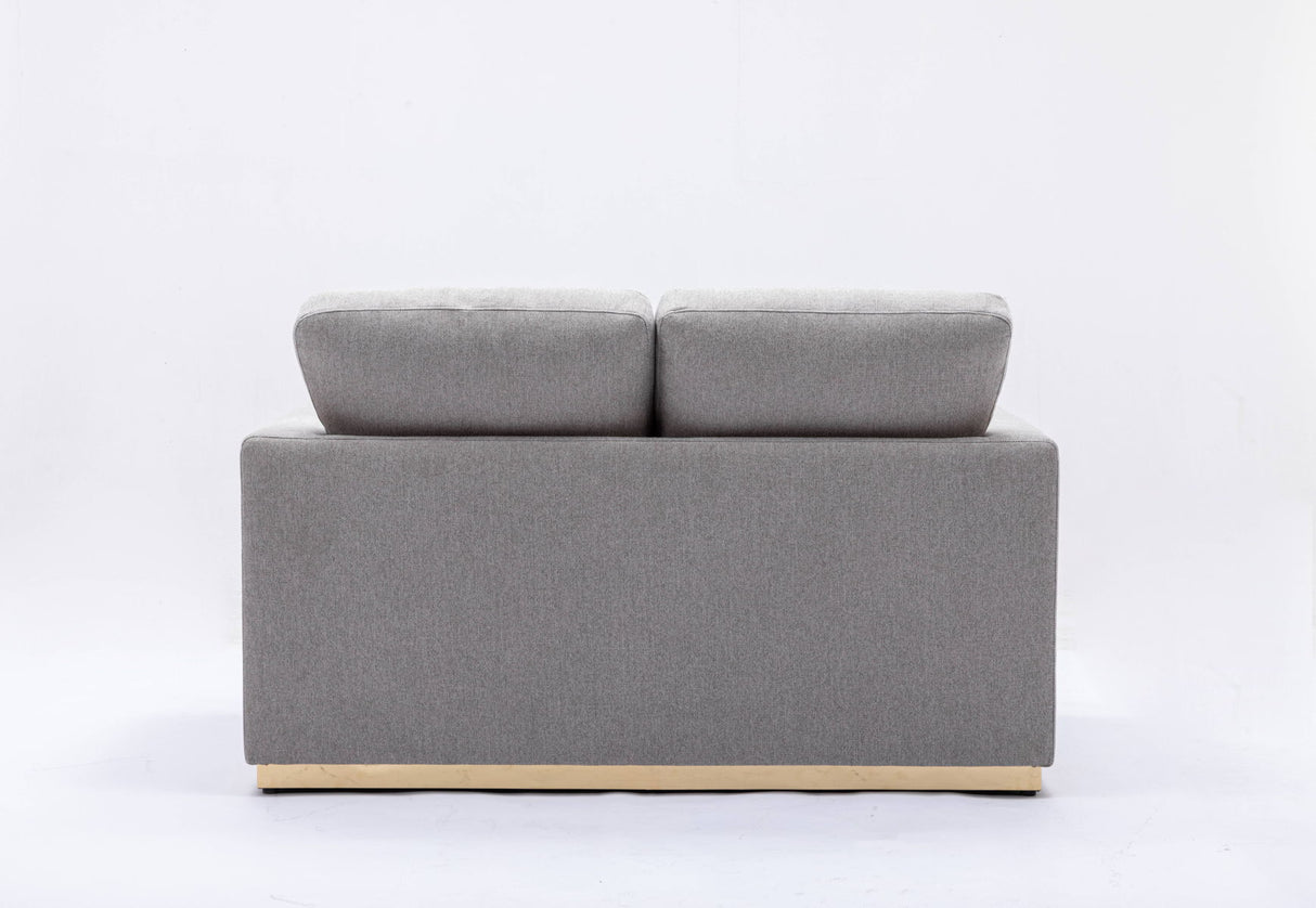 Valin - Linen Loveseat For Living Room - Gray