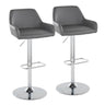 Daniella - Contemporary Adjustable Barstool With Swivel With Rounded Rectangle Footrest (Set of 2)