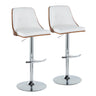 Gianna - Mid Century Modern Adjustable Barstool With Swivel With Rounded T Footrest (Set of 2)