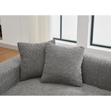 2 Piece Boucle Cloud Living Room Set with 2 Trays - Dark Gray