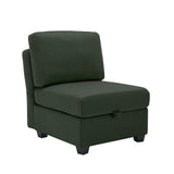 2 Pc Living room Set With Hidden Storage Under Seat and Adjustable Arms and Backs - Green