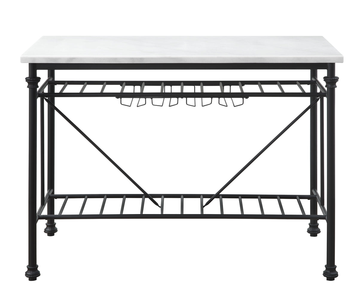 Mera - Marble Top Kitchen Island - Gray / Marble