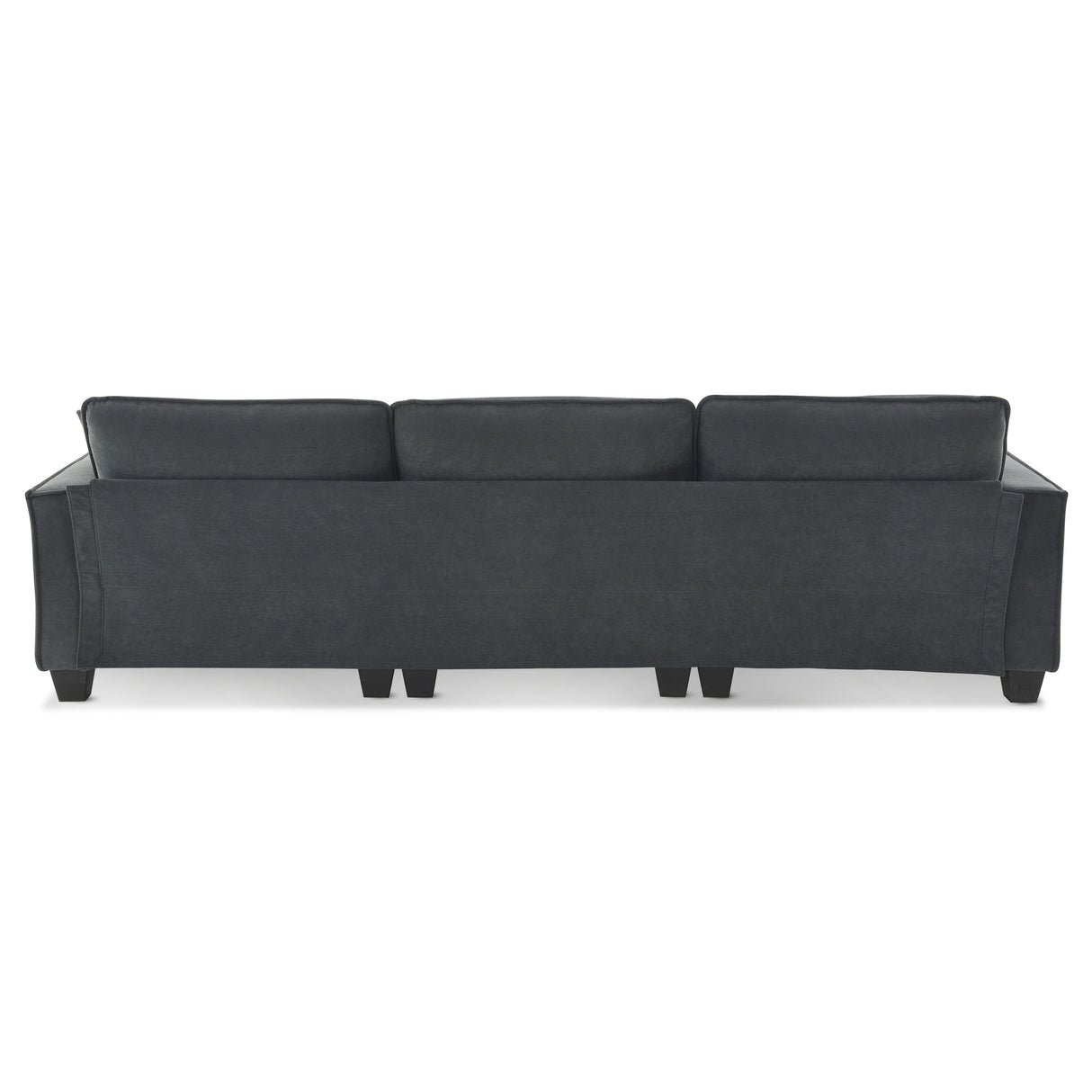 Modern Sectional Sofa with Pillow sand Ottoman - Dark Gray