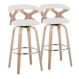 Gardenia - Contemporary Fixed Height Barstool With Swivel With Round Footrest (Set of 2)