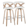 Gardenia - Contemporary Fixed Height Barstool With Swivel With Round Footrest (Set of 2)