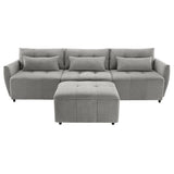 113.3" Modular Sectional Sofa with Ottoman, USB and USB-C Ports, Gray