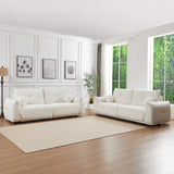 2 Piece Living Room Set with Four Pillows - Off White