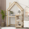 House-Shaped Wooden Writing Desk, Kids Study Table, Bookshelf & Toy Storage