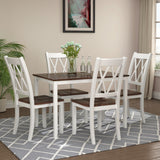 5-Piece Dining Set - White+Cherry