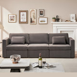 Velvet Modular Sofa with Pillows - Dark Gray