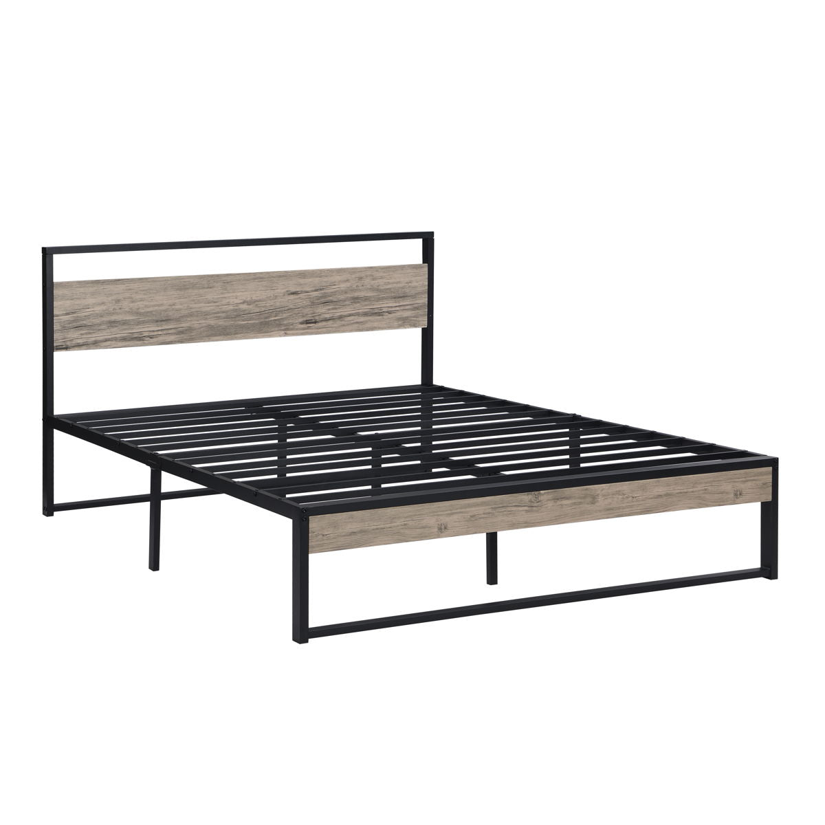 Queen Platform Metal Bed - Black